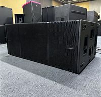 PA B-218 Subwoofer Profesional Dual 18 inci, Daya Kontinu 1600W Daya Puncak 3200W 30Hz-200Hz Kotak Speaker Hitam