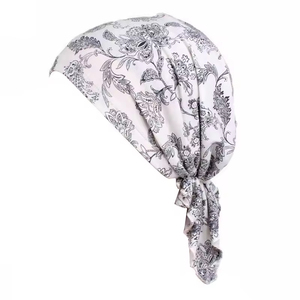 <span class=keywords><strong>Turban</strong></span> ethnique pour femmes, bonnet de chimiothérapie pré-noué, foulard à enfiler, couvre-cheveux de nuit, bandana - Product Image 5