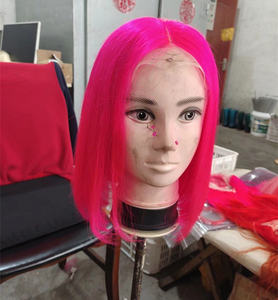 <span class=keywords><strong>Perruque</strong></span> courte <span class=keywords><strong>rose</strong></span> <span class=keywords><strong>fluo</strong></span> en dentelle frontale, pré-épilée, en cheveux humains, avec ligne de cheveux naturelle, pour femmes, usage quotidien, fête, cosplay - Product Image 2