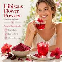 Poudre de fleur d'hibiscus Roselle LongBio 80 Mesh de qualité alimentaire en vrac, ingrédient Hibiscus Sabdariffa pour thé, boisson, smoothie, OEM, ODM