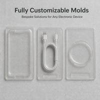 Inserts de conditionnement sous blister en PET transparent usinés CNC sur mesure pour cosmétiques, jouets, électronique, fabrication OEM par thermoformage sous vide