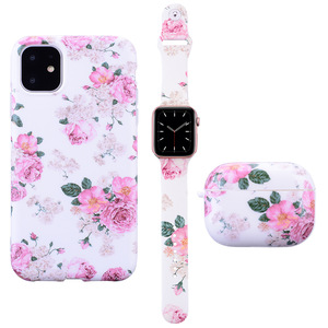 <span class=keywords><strong>Coque</strong></span> <span class=keywords><strong>de</strong></span> téléphone personnalisée avec motif floral en verre pour <span class=keywords><strong>iPhone</strong></span>, impression IMD, TPU souple, anti-chute, <span class=keywords><strong>coque</strong></span> arrière pour AirPods 3, ensembles pour bracelet <span class=keywords><strong>de</strong></span> montre - Product Image 3
