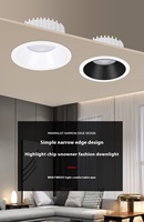 Sortie d'usine LED haute luminosité bord étroit profond anti-éblouissement plafonnier projecteur downlight pour éclairage intérieur