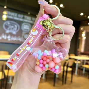 Penjualan Terbaik akrilik kreatif minyak cairan mengambang botol gantungan kunci 3d Bintang pasangan gantungan kunci mobil ransel gantungan kunci liontin - Product Image 4