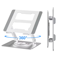 Support de tablette et d'ordinateur portable en alliage d'aluminium de luxe, rotation à 360 degrés, dissipation de la chaleur, pliable, réglable en hauteur