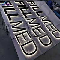 Enseigne LED 3D rétroéclairée en acier inoxydable sur mesure de qualité supérieure, compatible HomeKit, transformateur CA, télécommande, pour bâtiments et commerces