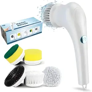 M1s1 Magic Brush 5 In 1 Electric Cleaning USB Charging Electric Spin Scrubber With 5 Brushes