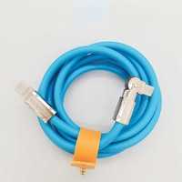 Kabel TPE Tipe-C PD 3A Pengisian Cepat 60W Rotasi 180° Konduktor Tembaga Murni Kepang untuk Ponsel Komputer Kamera IOS