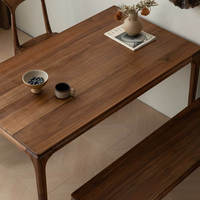 Nouvelle table à manger en bois massif design moderne couleur noyer écologique durable pour salon hôtel