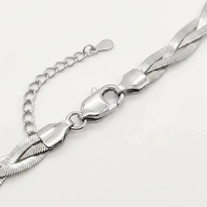 Premium Stainless Steel Layered Twisted <b>Rope</b> Necklace, Waterproof & Rustproof Hip Hop Jewelry for Anniversary Gifts - Product Image 2