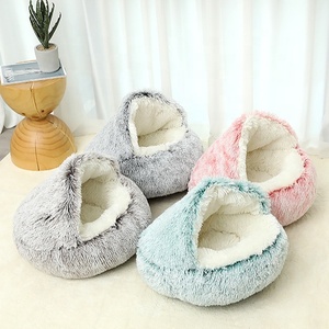Cama cálida personalizada Para invierno, sofá suave y esponjoso Para mascotas, lavable, de lujo, grande, redondo, cueva - Product Image 3