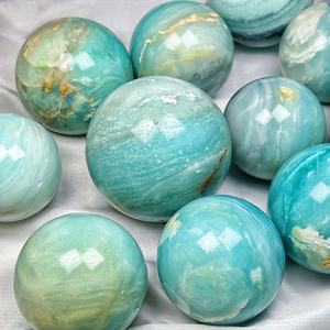 Sphère d'agate bleue naturelle en gros, boule de cristal polie, artisanat en quartz et ornements de décoration intérieure - Product Image 3