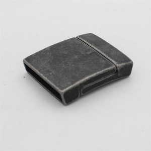 Sixfolo 9 Pezzi Chiusure Magnetiche per Braccialetti Rettangoli Chiusure per Bracciali in Pelle Fermagli Magnetici Piatti Acciaio Inox per DIY Gioielli Braccialetto in Pelle,Foro 12x6mm(3 Colore