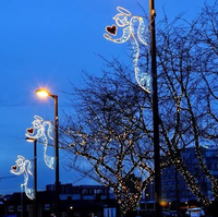 Toprex Neujahrsdekoration 2D Sternlicht LED-Straßenmotiv-Säule für Straßenlaternen-Dekoration