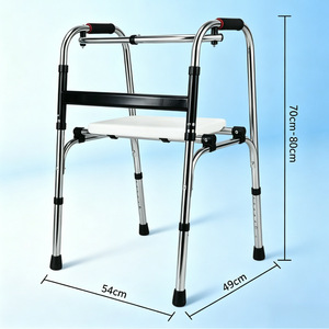 Stainless Steel Multi Functional <b>Walker</b> With Seat Height Adjustable Foldable For <b>Elderly</b> Rehabilitation - Product Image 3
