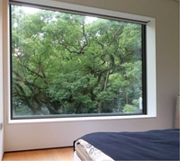 Grandes fenêtres panoramiques en verre double sur mesure avec design en fer, stores modernes pour vitrine de villa du sol au plafond
