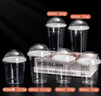 Gobelets en plastique PET jetables personnalisés avec logo, prix d'usine, gobelets transparents de haute qualité pour café à emporter et boissons froides avec couvercle