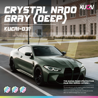 KUCAI 1.52*17m Film Pelindung Mobil Bebas Gelembung Udara dengan Lapisan PET  Crystal NadoGray (Tua) Pembungkus Vinyl Kendaraan