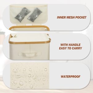 Panier à linge de grande capacité pliable et facile à transporter paniers à linge personnalisés en bambou - Product Image 2
