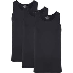 Camiseta sin mangas de bambú y viscosa para hombre, paquete de 3, color negro, camiseta interior básica de mezcla de algodón suave - Product Image 1