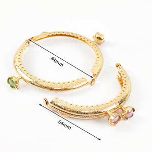 Meetee BS779 84mm fai da te accessori per bagagli da cucire accessori per borsetta <span class=keywords><strong>Kiss</strong></span> Clasp in metallo goffrato manici per borse - Product Image 2