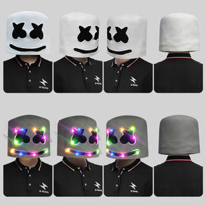 Masque en latex lumineux en forme de guimauve <span class=keywords><strong>pour</strong></span> festival de <span class=keywords><strong>musique</strong></span>, fête costumée d'<span class=keywords><strong>Halloween</strong></span>, performance et accessoires de masque de jour - Product Image 4