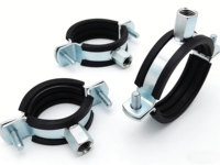 Collier de serrage pour tuyau galvanisé robuste avec doublure en caoutchouc EPDM pour fixation de pipeline, absorption des chocs et fixation mécanique de pipeline