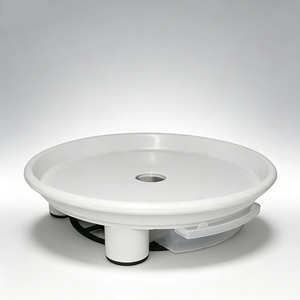 Soucoupe de plante circulaire noire peu encombrante avec réservoir double couche et trou de drainage central, plateau de récupération d'eau empilable en PP - Product Image 2