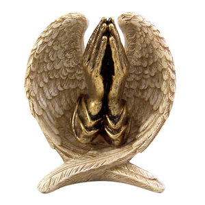 <span class=keywords><strong>Ali</strong></span> d'<span class=keywords><strong>angelo</strong></span> fatte a mano con mani in preghiera statua <span class=keywords><strong>di</strong></span> figurina in resina fusa - Product Image 1