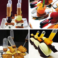 Pipettes en plastique jetables transparentes de 4 ml, de qualité alimentaire, en forme de pentagramme, pour le remplissage de confiture, le pressage de jus, la décoration de pâtisserie et l'assaisonnement en pâtisserie