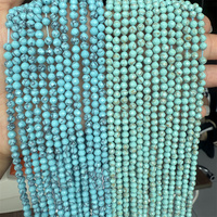 HUI RUI 2mm 3mm 4mm perles de pierre turquoise de synthèse perles en vrac à facettes pour la fabrication de bijoux collier