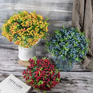 CallaFloral Ramas Artificiales de Fruta de la Fortuna, Decoración Interior de Plástico, Rama Individual de Arándano Rojo Amarillo, 21g - Product Image 1
