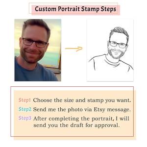 Изготовленный на заказ штамп для портретов, предварительно окрашенный штамп для самостоятельных чернил, резиновый штамп по индивидуальному заказу с фото - Product Image 6