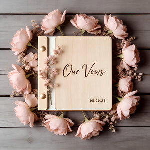 Livre de Vœux Personnalisé en Bois pour Elle et Lui – Ensemble Durable pour Cérémonie de Mariage et Souvenirs - Product Image 2