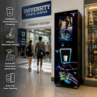 Distributeur Automatique de Boissons Protéinées Fraîches pour le Sport, avec Distributeur de Gobelets Automatique, Auto-Nettoyant, Absorption et Refroidissement, 200-300