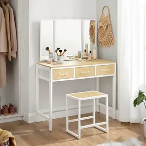 Free Shipping Wholesale Mini Metal Mdf Material Large Set Mirrored Dressing Table Vanity Makeup Vanitie Wooden Modern Dresser