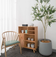 Jardinières rondes minimalistes modernes en ciment Pots de fleurs en béton d'intérieur/d'extérieur pour le prêt de paysages extérieurs ou intérieurs