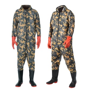 Vollständig Wasserdichte Brustwathosen für Herren und Damen PVC-Angeloveralls mit Stiefeln für Fischerei und Industriearbeiten in Wassernutzungsbereichen - Product Image 1