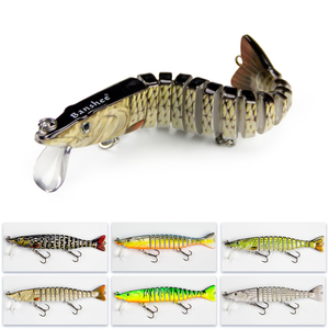 Leurre de pêche en plastique ABS, leurre coulant multi-segmenté pour nageurs, leurre de pêche articulé en tissu, vente en gros - Product Image 4