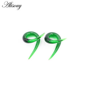 Alisouy, 2 uds., 6-10mm, tapones de Clip de oreja de cristal cruzado trenzado, expansor de Camilla, túneles, tapers, Guges, pendientes, para el cuerpo Piercing, joyería - Product Image 5