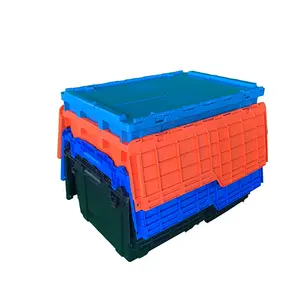 Damage Protection Ensured Stackable on Pallet Nesting Plastic Interlocking Round Trip Tote Box