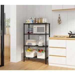 Ahorro de espacio, soporte ajustable <span class=keywords><strong>para</strong></span> alimentos de 4 niveles, organizador de almacenamiento de <span class=keywords><strong>cocina</strong></span> pequeño duradero, estante de utilidad de alambre, estantes, estante de unidad - Product Image 3