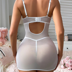 Nouvel Arrivage Ensemble de Lingerie à Bretelles en Maille Transparente pour Femme avec Jupe Courte, Vente en Gros - Product Image 5