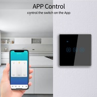 Interruptor WiFi Estándar Europeo para Smart Life, Sin Neutro, OEM/ODM, Diseño de Lujo, Interruptor Táctil Inteligente, 220V 10A, 3 Canales