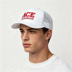 Gorra Trucker Unisex Personalizada con Bordado 3D en Relieve, Lona y Malla Trasera, Blanca, Estilo Snapback, Transpirable para Verano y Exteriores, Venta al por Mayor - Product Image 1