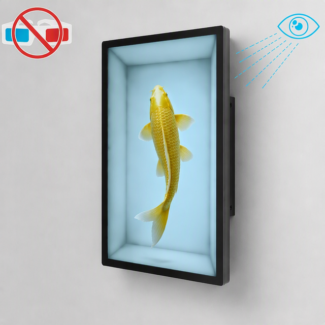 21.5 Inch LCD Naked Eye 3D Animation Digital Signage 1080p Resolution Glasses Free Commercial Promotion Screen Built-In CMS