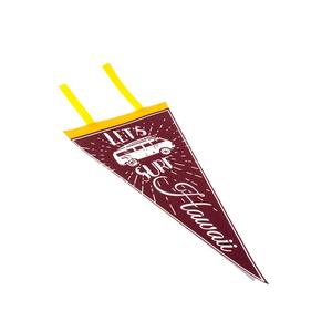 Bandera Triangular de Fieltro con Estampado Hawaiano Vintage y Logotipo Personalizado al por Mayor, Pancarta Personalizable para Decoración de Pared - Product Image 1