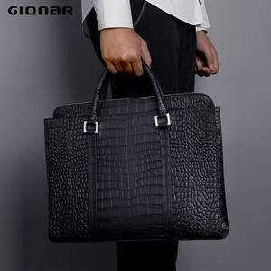 2024 Gionar <strong>Customise</strong> Top Quality <strong>Croc</strong> Genuine Leather Briefcase Bag for Men Alligator Unisex Business Work Bags with logo - Product Image 4