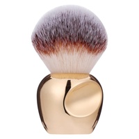 Pinceau Kabuki Anglé BS-MALL avec Logo Personnalisé, Manche Doré, Synthétique, Haute Densité, Végan, pour Contour et Bronzer