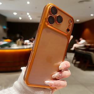 L'étui pour téléphone à sensation de peau mate électrolytique au design orange créatif est livré avec <span class=keywords><strong>un</strong></span> <span class=keywords><strong>film</strong></span> d'objectif pour iPhone 11 12 13 14 15 16 17 Pro Max - Product Image 5